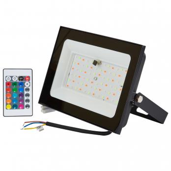 ULF-F60-50W-RGB IP65 200-240В BLACK N1 Прожектор светодиодный. Мультиколор. Пульт ДУ в-к. Корпус черный. TM Uniel