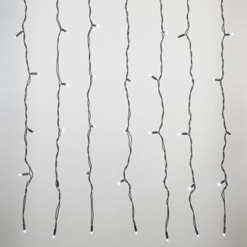 ULD-C3020-384-TBK WHITE IP67 Занавес светодиодный с эффектом мерцания. 3х2м. Соединяемый. 384 светодиода. Белый свет. Провод черный. TM Uniel