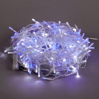 ULD-B12006-195-TTK BLUE-WHITE IP44 Бахрома светодиодная с эффектом мерцания. 12м. Соединяемая. 195 светодиодов. Синий и белый свет. Провод прозрачный. ТМ Uniel