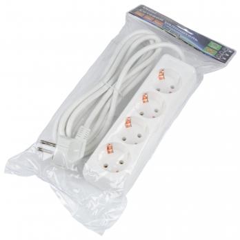 S-GCU4-3 WHITE Удлинитель серии Ultra. шнур 3м.. 4 гнезда. 16A. с-з. Белый. TM Uniel