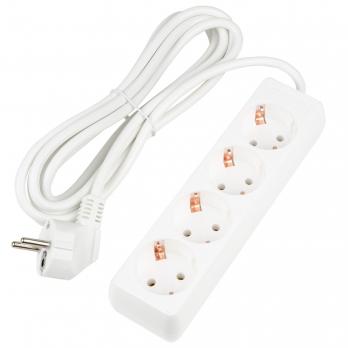 S-GCU4-3 WHITE Удлинитель серии Ultra. шнур 3м.. 4 гнезда. 16A. с-з. Белый. TM Uniel