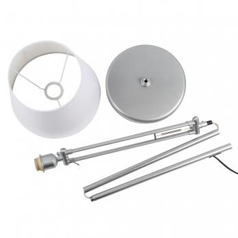 UML-T500 E27 SILVER-WHITE Торшер напольный под лампу Е27. 60W. с регулировкой наклона. Серебристый-Белый. ТМ Uniel