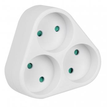 S-ES3-16F WHITE Разветвитель сетевой. б-з. 3 гнезда. 16А. 3500Вт. Белый. ТМ Uniel