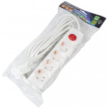 S-GCU4-5B WHITE Удлинитель серии Ultra. шнур 5м.. 4 гнезда. 16A. с-з. Белый. TM Uniel