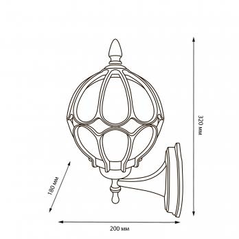 UUL-S90A 60W-E27 IP54 GOLD Светильник уличный. под лампу Е27. Архитектурный накладной. Корпус золотистый. TM Uniel