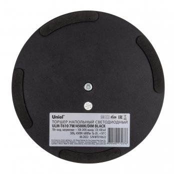 ULM-T610 7W-4500K-DIM BLACK Торшер напольный светодиодный. 7W. с регулировкой наклона. Сенсорный выключатель. Диммер. Черный. ТМ Uniel