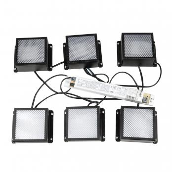 ULP-0808 42W-4000К IP40 GRILYATO BLACK KIT06 Светильники светодиодные потолочные встраиваемые. комплект из 6 штук. Белый свет 4000K. 5208Лм. Для ячеек 86x86мм. Корпус черный. В комплекте с и-п. ТМ Uniel
