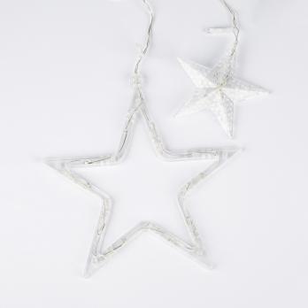 ULD-E3007-138-DTA WARM WHITE IP20 STARS-2 Занавес фигурный светодиодный. 3х0.7м. 138 светодиодов. Теплый белый свет. Провод прозрачный. TM Uniel