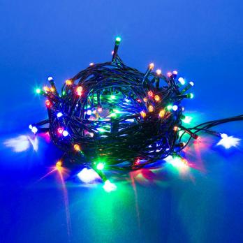 ULD-S0800-100-DGA MULTI IP20 Гирлянда светодиодная с контроллером. 100 светодиодов. 8 м. разноцветная. IP20. провод зеленый