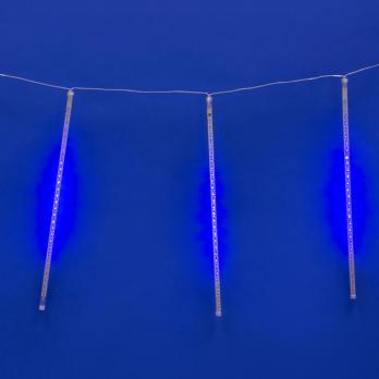 ULD-E2405-240-DTK BLUE IP44 METEOR Занавес светодиодный фигурный Падающие звезды. соединяемый. 2х0.5м. 8 подвесов. Синий свет.  Провод прозрачный. TM Uniel.