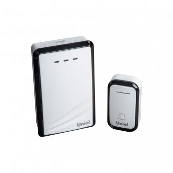 UDB-017W-R1T1-38S-150M-WH-BL Звонок беспроводной. Радиус действия 150м. Белый с черным. ТМ Uniel