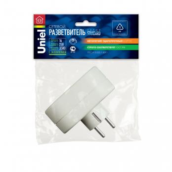 S-GES2-16O Разветвитель сетевой Uniel. количество розеток – 2. Максимальный ток 16А. Максимальная мощность нагрузки – 3500Ватт. заземление. упаковка – пакет