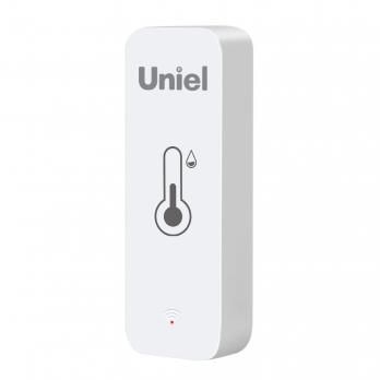 USN-A500 TS-WF WHITE Умный ИК-датчик температуры и влажности Wi-Fi+Bluetooth. на батарейках AAAx2 н-к. 12м. Накладной. Белый. Голосовое управление+приложение UnielSmart. TM Uniel