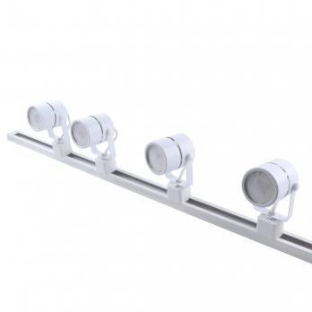 UBL-Q321 GU10-K WHITE SET41 Светильник-прожектор трековый. в составе набора из 4шт. на шинопроводе 1м. с коннектором. Под лампу GU10. Корпус белый. ТМ Volpe