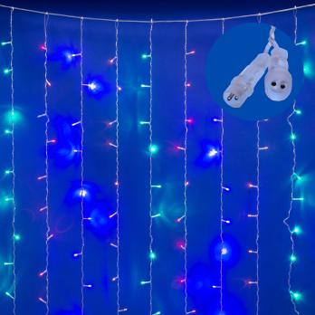 ULD-C3020-264-TTK MULTI IP44 Занавес светодиодный с эффектом мерцания. 3х2м. 264 светодиода. Разноцветный свет. Провод прозрачный. TM Uniel