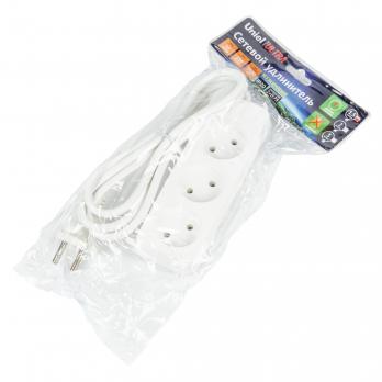 S-CU3-1.5 WHITE Удлинитель серии Ultra. шнур 1.5м.. 3 гнезда. 10A. б-з. Белый. TM Uniel