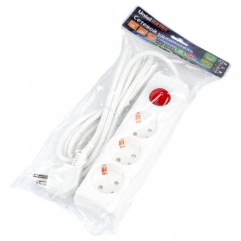 S-GCU3-2B WHITE Удлинитель серии Ultra. шнур 2м.. 3 гнезда. 16A. с-з. Белый. TM Uniel