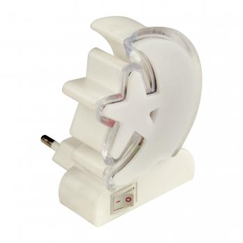 DTL-301-Месяц со звездочкой-RGB-4LED-0.5W Светильник-ночник. Без выключателя. Блистер