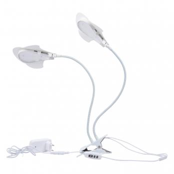 ULT-P35M-15W-SPLE-TM IP40 WHITE LEAF Светильник для растений светодиодный с таймером. на прищепке. Спектр для фотосинтеза. TM Uniel