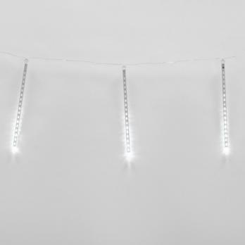 ULD-E2403-144-DTK WHITE IP44 METEOR Занавес светодиодный фигурный Падающие звезды. соединяемый. 2х0.3м. 8 подвесов. Белый свет. Провод прозрачный. TM Uniel.
