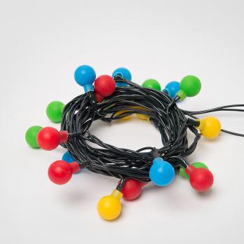 ULD-S0280-020-DGA MULTI IP20 COLORBALLS Гирлянда светодиодная с контроллером Разноцветные шарики. 20 светодиодов. длина 2.8 м. цвет свечения разноцветный. IP20. провод зеленый. упаковка- картон.