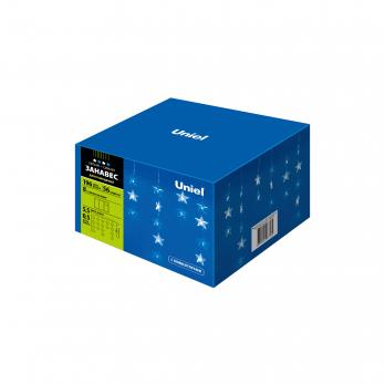 ULD-E5505-196-DTK WHITE-BLUE IP20 STARS-1 Занавес светодиодный фигурный Звёздочки-1. 5.5х 0.5м. 56 подвесов. 196 светодиодов. Белый и синий свет. Провод прозрачный. TM Uniel.