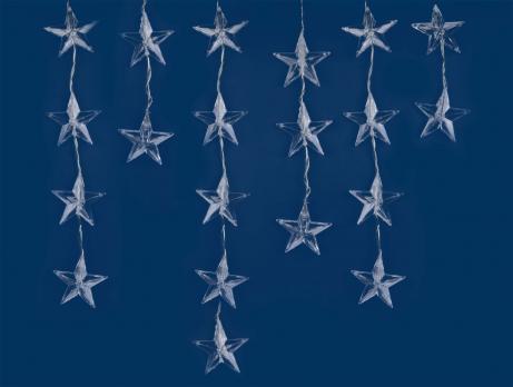 ULD-E5505-196-DTK WHITE-BLUE IP20 STARS-1 Занавес светодиодный фигурный Звёздочки-1. 5.5х 0.5м. 56 подвесов. 196 светодиодов. Белый и синий свет. Провод прозрачный. TM Uniel.