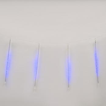 ULD-E2403-144-DTK BLUE IP44 METEOR Занавес светодиодный фигурный Падающие звезды. соединяемый. 2х0.3м. 8 подвесов. Синий свет. Провод прозрачный.  TM Uniel.