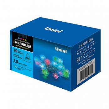 ULD-S0280-020-DTA RGB IP20 BALLS Гирлянда светодиодная Шарики с контроллером. 20 светодиодов. 2.8 м. RGB. IP20. провод прозрачный.