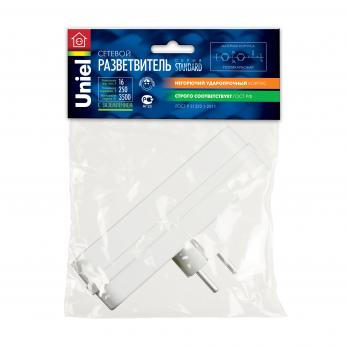 S-GES3-16P Разветвитель сетевой Uniel. количество розеток – 3. Максимальный ток 16А. Максимальная мощность нагрузки – 3500Ватт. заземление. упаковка – пакет