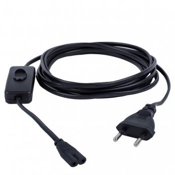 UCX-Q851 LT-300-B BLACK Провод для подключения светильника ULI-Q151 и ULI-Q951. к сети 220В. 300 см. 2 контакта. с кнопкой включения. Черный. ТМ Volpe