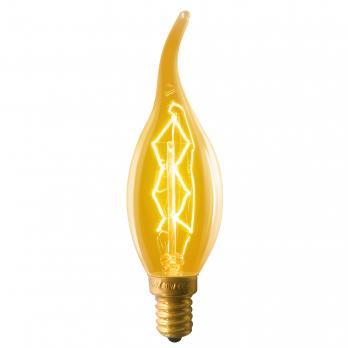 IL-V-CW35-60-GOLDEN-E14 ZW01 Лампа накаливания Vintage. Форма свеча на ветру. Форма нити ZW. Картон. ТМ Uniel