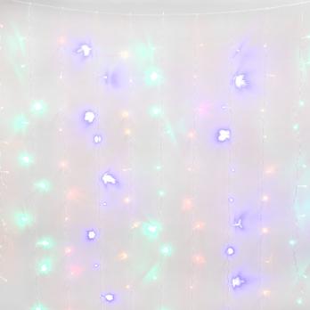 ULD-C2030-240-DTA MULTI IP20 Занавес светодиодный с контроллером. 3х2м. 240 светодиодов. Разноцветный свет. Провод прозрачный. TM Uniel.