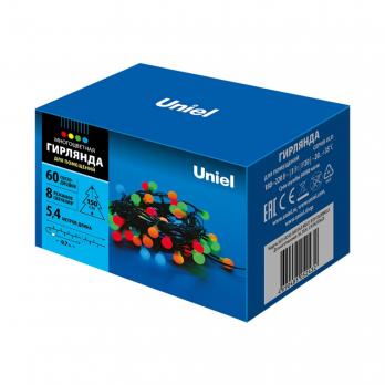 ULD-S0540-060-DGA MULTI IP20 COLORBALLS Гирлянда светодиодная с контроллером Разноцветные шарики. 60 светодиодов. 5.4 м. разноцветная. IP20. провод зеленый