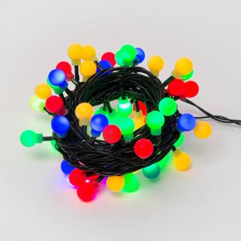 ULD-S0540-060-DGA MULTI IP20 COLORBALLS Гирлянда светодиодная с контроллером Разноцветные шарики. 60 светодиодов. 5.4 м. разноцветная. IP20. провод зеленый