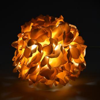 ULW-R07 T-3000K-150C-A Гортензия Белый-Кремовый Светильник светодиодный со сменной лампойв-к. E27. теплый белый свет 3000K. Плафон D150мм. прозрачный. Белое основание. TM Uniel