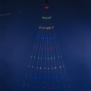 ULD-E0120-120-STA MULTI IP44 Гирлянда светодиодная Лучи росы. 1.2м. 10 нитей. 120 светодиодов. Разноцветный свет. Провод прозрачный. ТМ Uniel