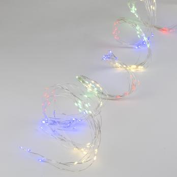 ULD-E0120-120-STA MULTI IP44 Гирлянда светодиодная Лучи росы. 1.2м. 10 нитей. 120 светодиодов. Разноцветный свет. Провод прозрачный. ТМ Uniel