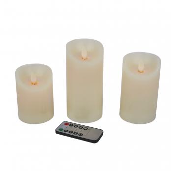 ULD-F065 WW RC CANDLE SET3 Фигура светодиодная Свеча на батарейках 3AAA не в-к. в составе набора из 3 штук. Диммируемая. 1 светодиод. Теплый белый свет. Пульт ДУ в-к. TM Uniel