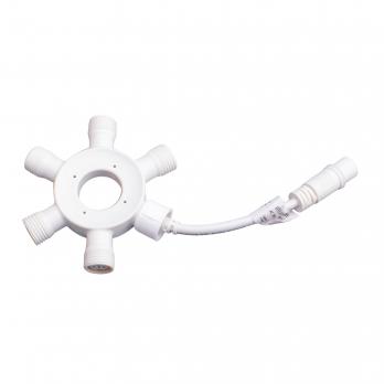 UTC-F90 Y6 WHITE Соединитель для гирлянд серии F90RPO. круговой. 1 вход-5 выходов. Белый. ТМ Uniel