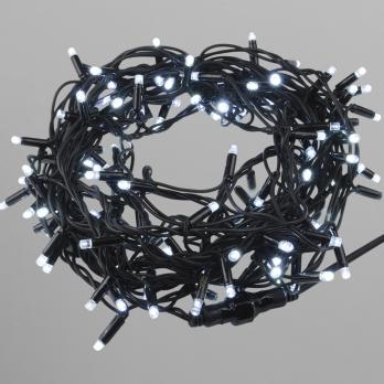 ULD-F90PRO S10M-100-TBK WH Гирлянда светодиодная. 10м. без вилки. С эффектом мерцания. Соединяемая. 100 светодиодов. Белый свет 4000K.  IP67. Провод черный. ТМ Uniel