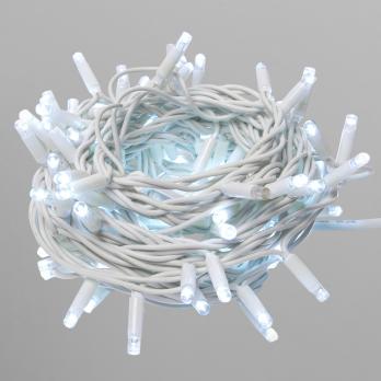 ULD-F90PRO S10M-100-SWK WH Гирлянда светодиодная. 10м. без вилки. Статическое свечение. Соединяемая. 100 светодиодов. Белый свет 4000K.  IP67. Провод белый. ТМ Uniel