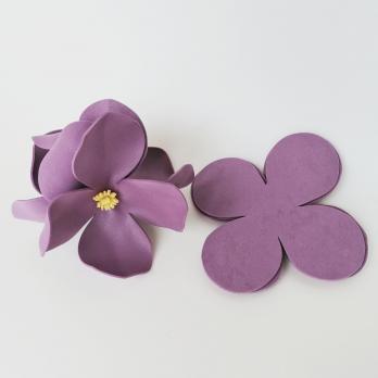 VR-FE2 40T20-S60X70-RNNB16252 CUT702 Lavanda Polveroso-Пыльный сиреневый Фоамиран. толщина 2мм. Вырубка Четырехлистник. 13х13см. TM Volpe Rosa