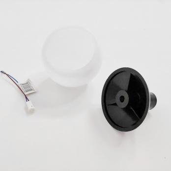 UFP-R80-N62-G4 OPAL-BLACK Комплект для изготовления декоративного светильника: рассеиватель опал D80мм. основание с переходником на трубу D16мм. патрон G4. Черный. TM Uniel
